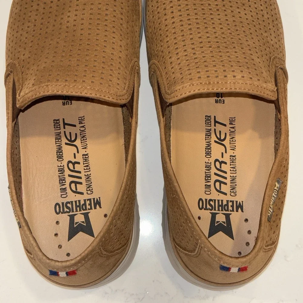 MEPHISTO TIAGO SPORTBUCK CASUAL BROWN SHOES SLIP-ON LOAFERS MEN'S 10.5 EUC $289